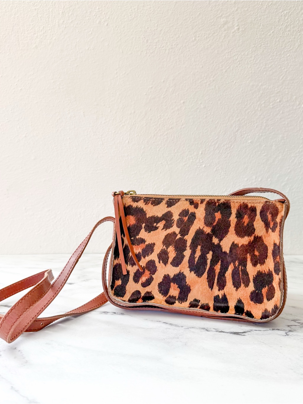 Madewell The Simple Crossbody Bag In Leather & Leopard Print Calf Fur — image 2 of 8